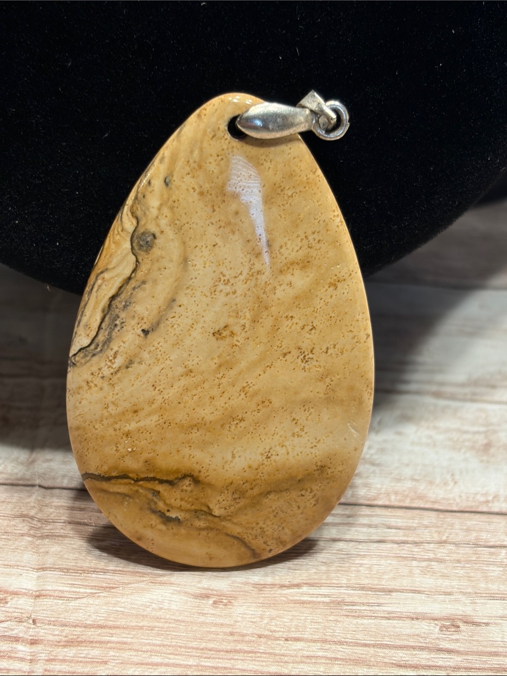 Large 2.5 Inch Picture Jasper Focal Pendant, Statement Landscape Cabochon